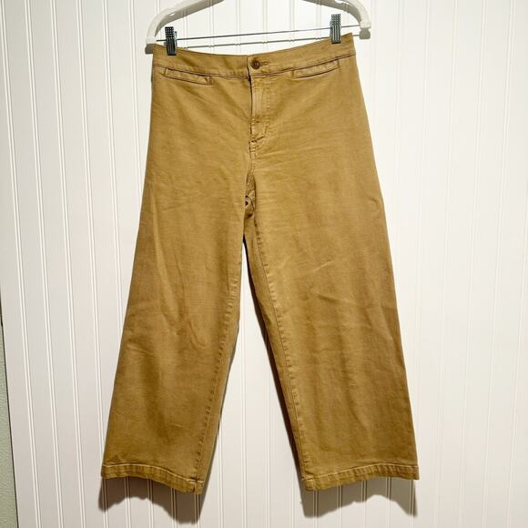 Madewell Emmett Wide Leg Crop Pants Tan Size 28 Petite - Picture 2 of 7